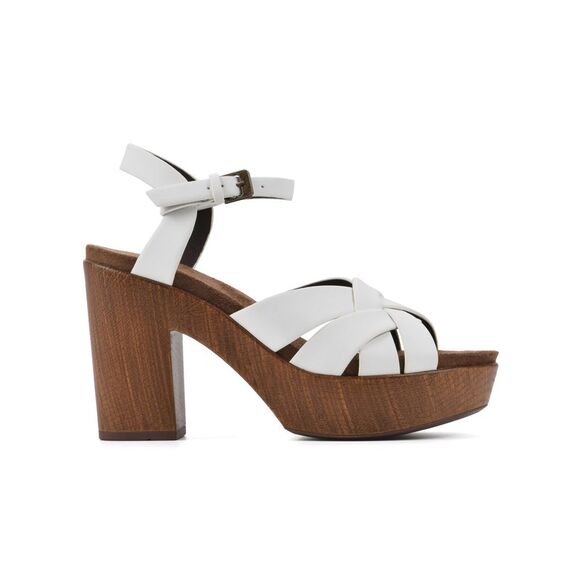 WHITE MOUNTAIN FOOTBEDS Womens White 1-1/2" Platform Achiever Heeled Sandal 11 M - Picture 2 of 4